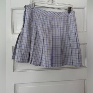 NWT Elodie Checked Lightweight Pleated Mini Skirt Perfect Cond. Sz L  (10-12)